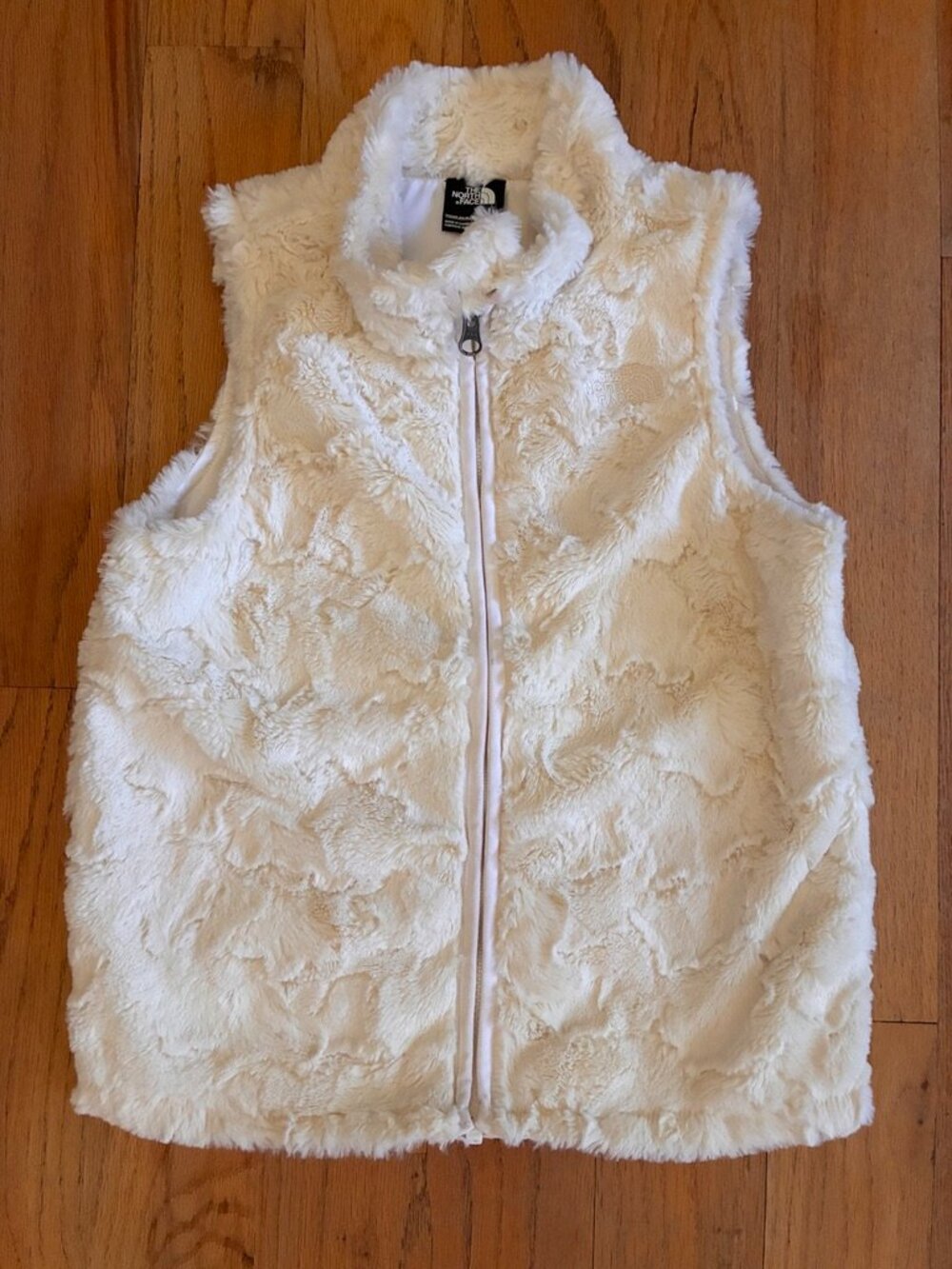 The North Face Girls 6T White High-Pile Fleece Full-Zip Vest